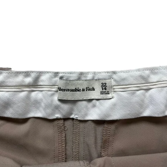 Final Sale! Abercrombie & Fitch wide leg pants high waist beige sz 32 US 12 - Picture 4 of 8